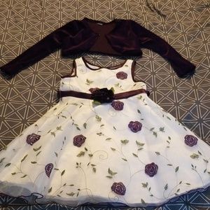 Floral Dress + Velvet Bolero